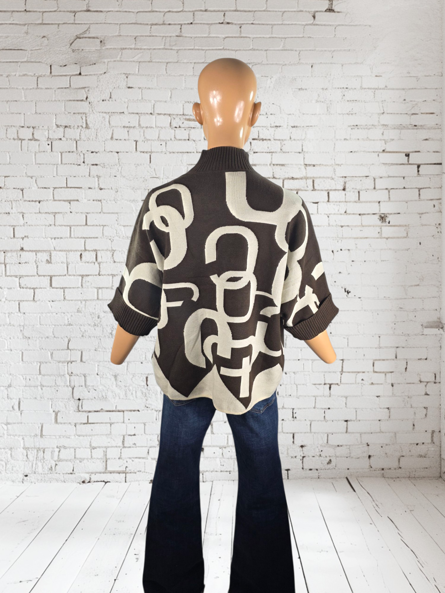Printed Graphic Jumper Loose-Fitting Knit