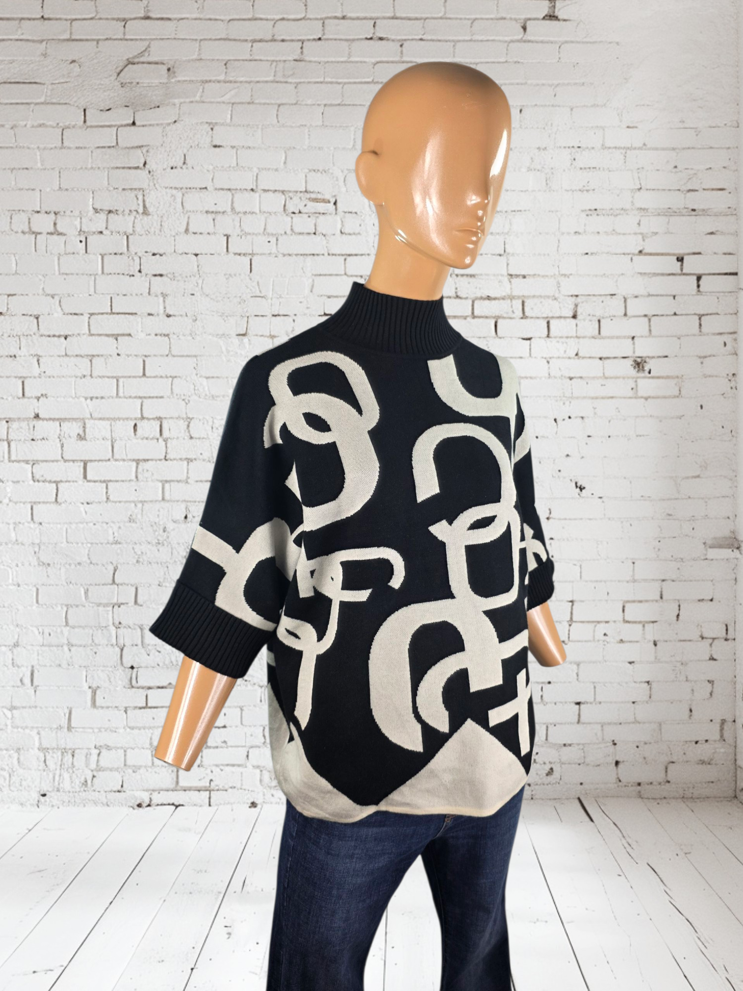 Printed Graphic Jumper Loose-Fitting Knit