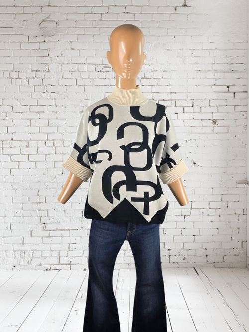 Printed Graphic Jumper Loose-Fitting Knit